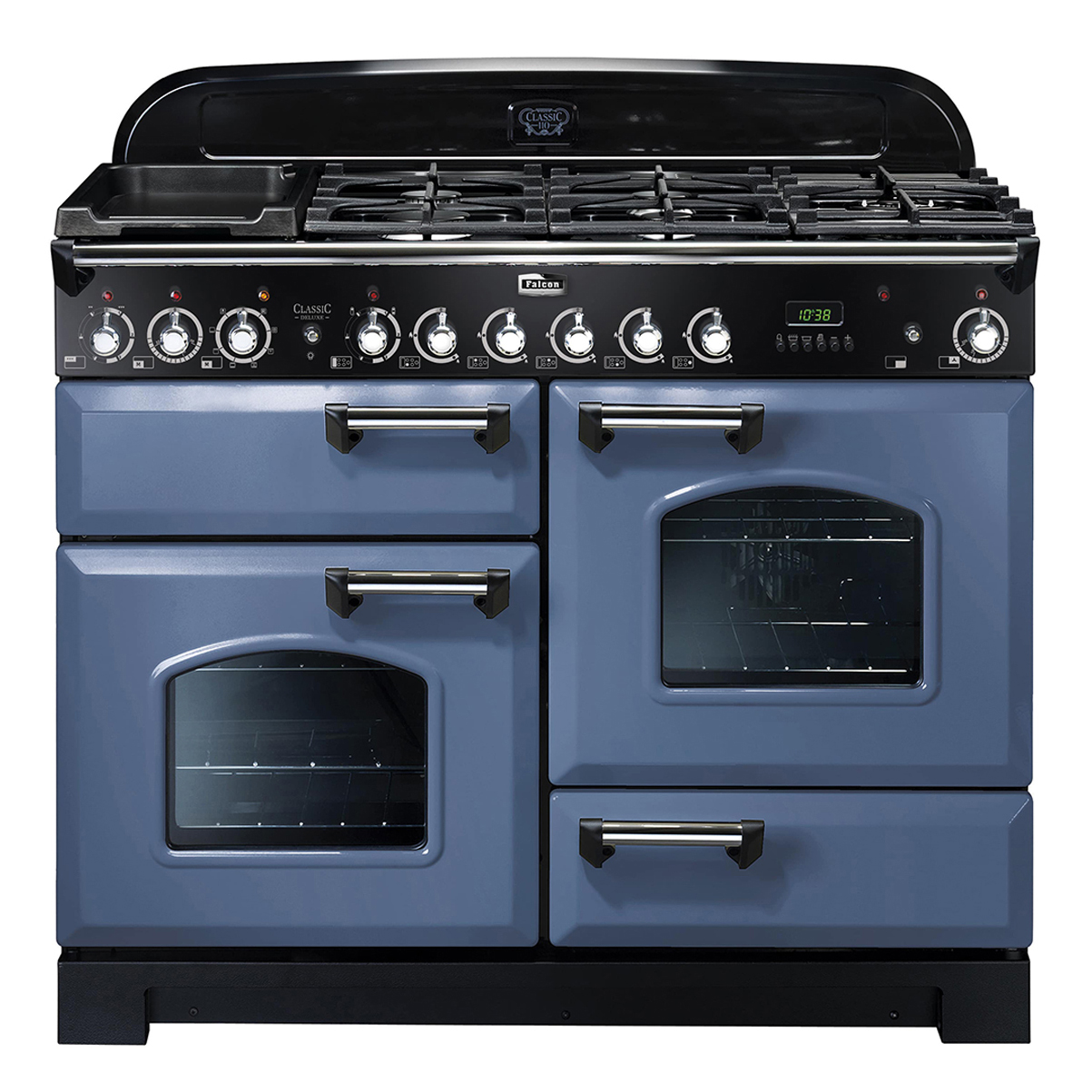 Blauer Falcon Classic Deluxe Gasherd mit mehreren Backöfen und Kochfeldern, freistehend für große Küchen