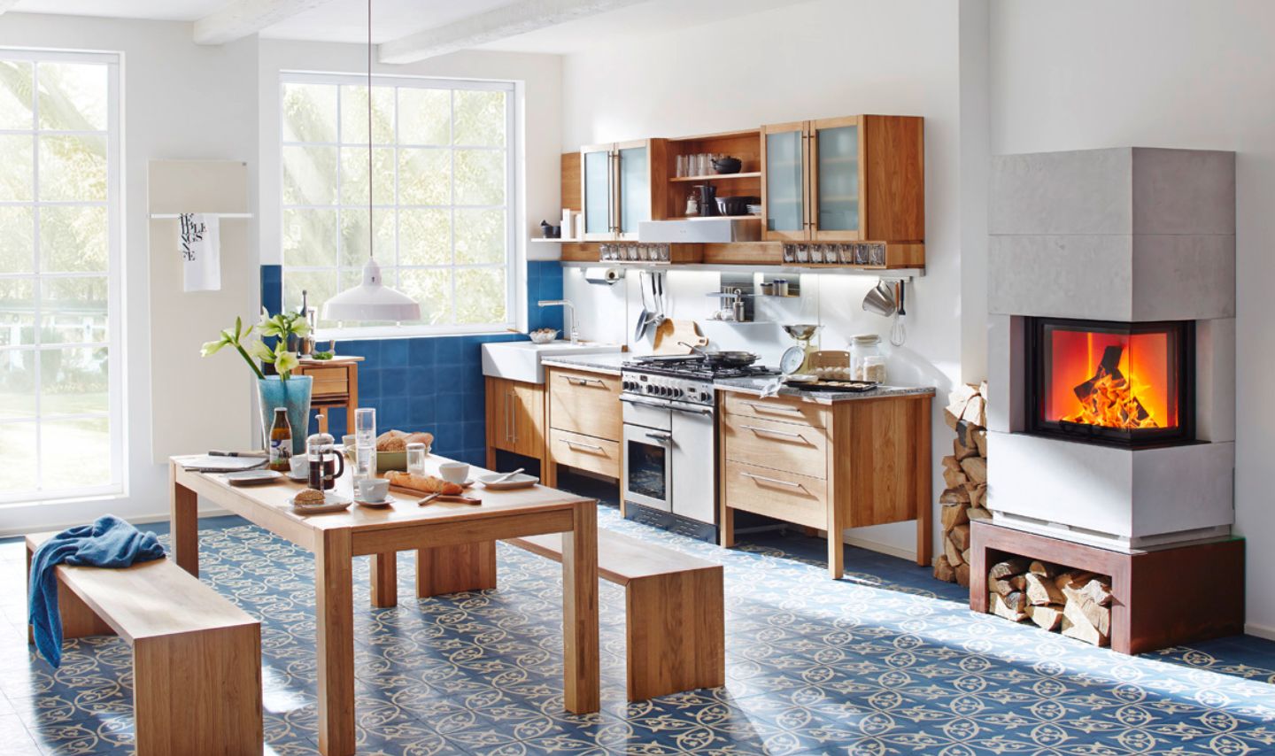 Kamin, Drinnen, Innenarchitektur, Inneneinrichtung, Küche